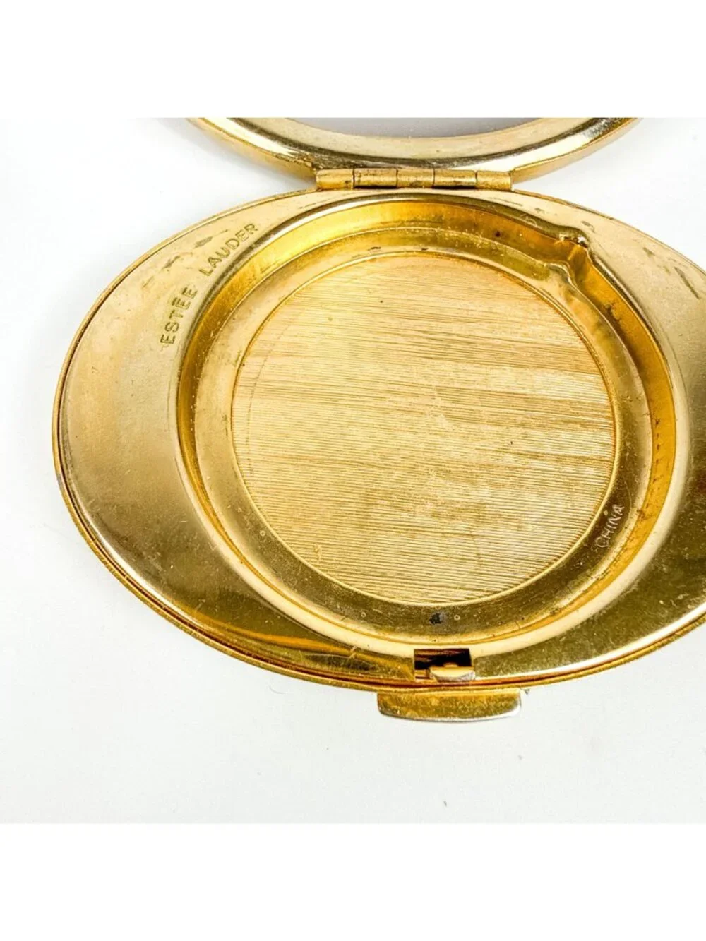 Vintage Estee Lauder Oval Gold Tone Capricorn Zodiac Powder Compact Empty